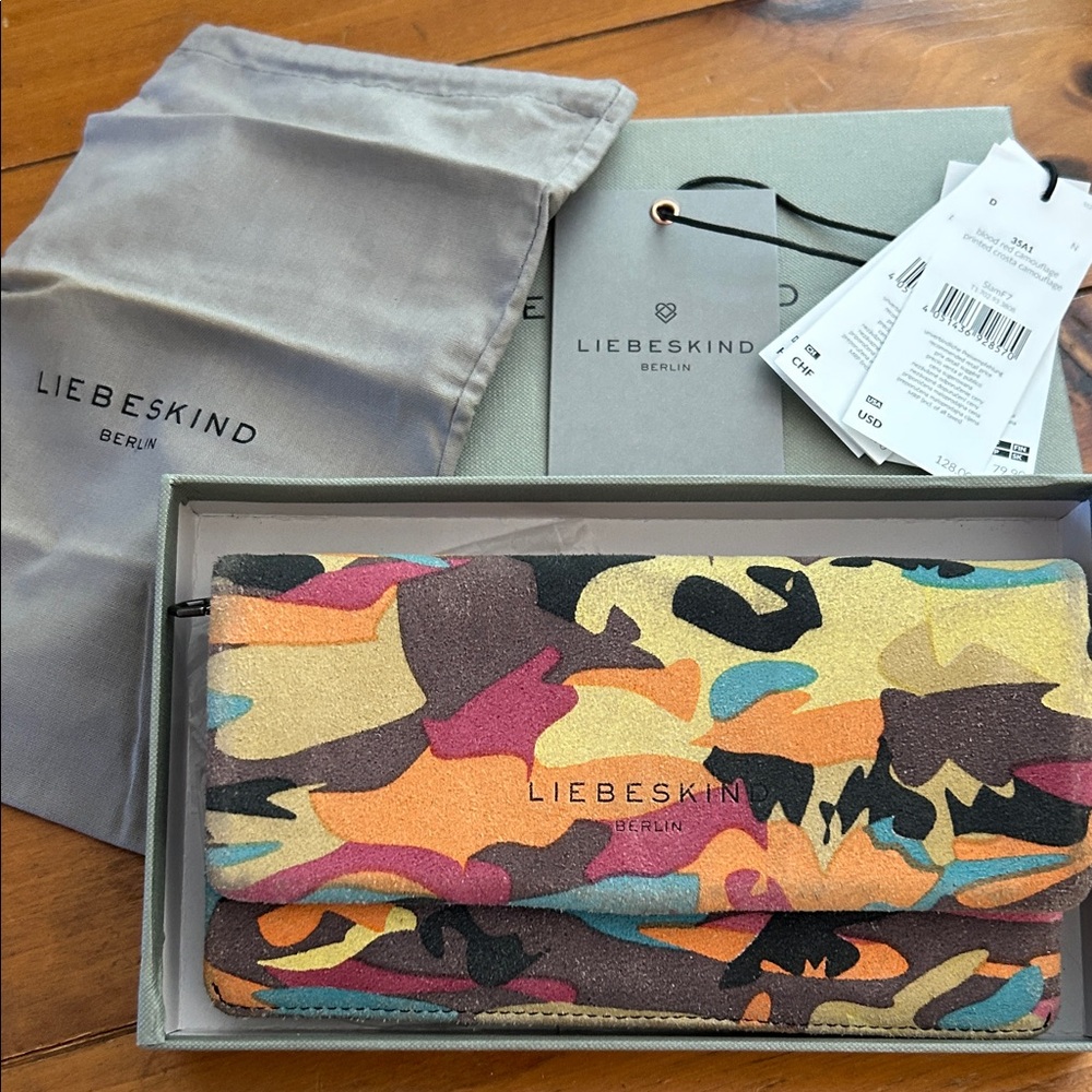 Liebeskind Berlin Blood Red Camouflage Leather Wallet